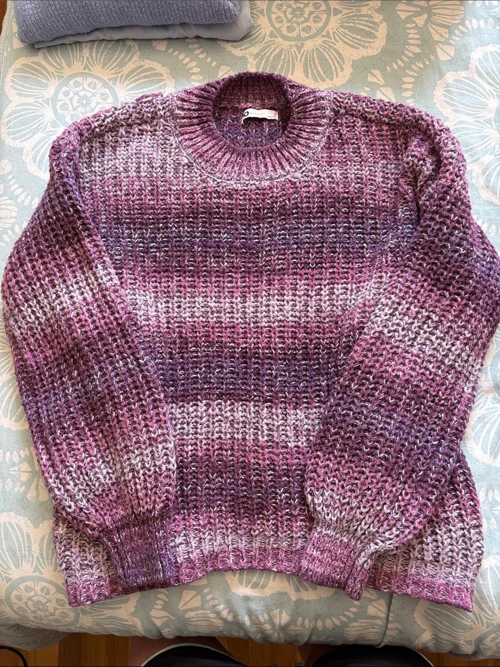 SO Chunky Knit Ombre Purple Sweater